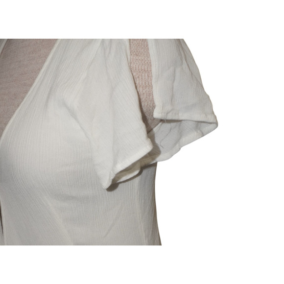 Lulus White Wrap Maxi Dress Flutter Sleeve Tie Waist Slit Boho Women’s M - Picture 7 of 15